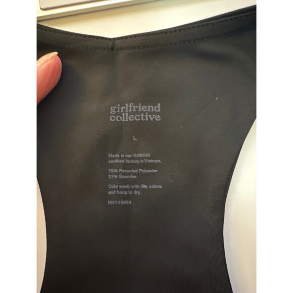 Girlfriend Collective Black Paloma Racerback Bra 1002 Size Large New with tags - Picture 5 of 5